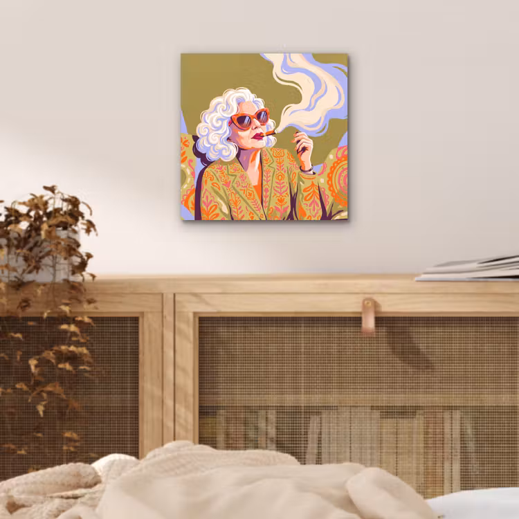 Vrouw - Zonnebril - Portret - Modern - Kleurrijk aluminium wit klein -sfeer3