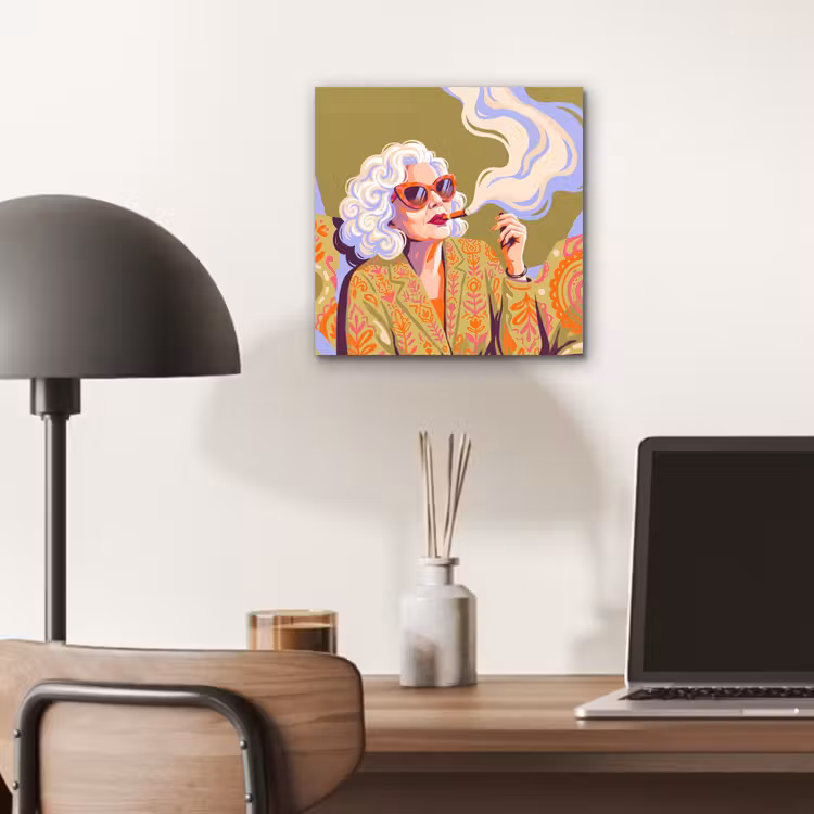 Vrouw - Zonnebril - Portret - Modern - Kleurrijk aluminium wit klein -sfeer5