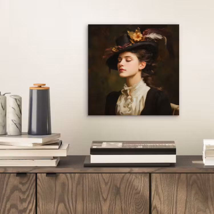 Vrouw - Victoriaans - Portret aluminium wit klein -sfeer1