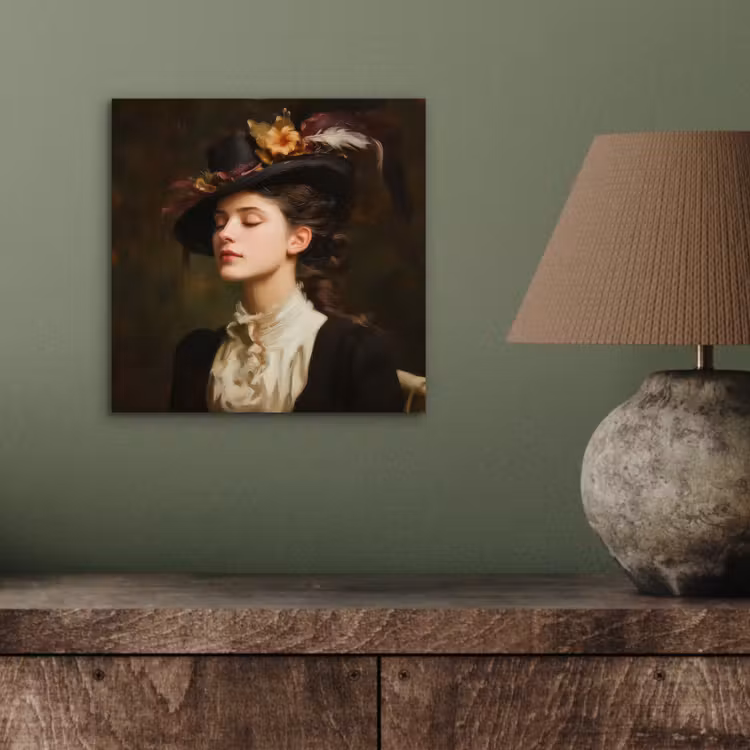 Vrouw - Victoriaans - Portret aluminium wit klein -sfeer2