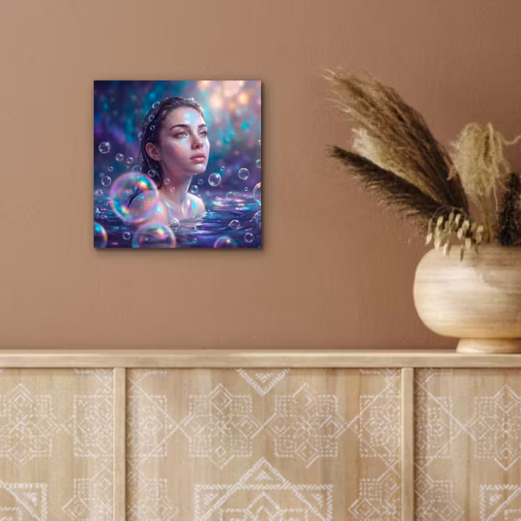 Vrouw - Water - Portret - Kleurrijk - Modern aluminium wit klein -sfeer4
