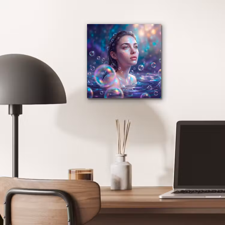 Vrouw - Water - Portret - Kleurrijk - Modern aluminium wit klein -sfeer5