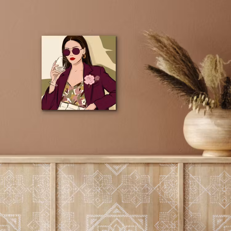 Vrouw - Wijn - Portret - Mode - Modern aluminium wit klein -sfeer4