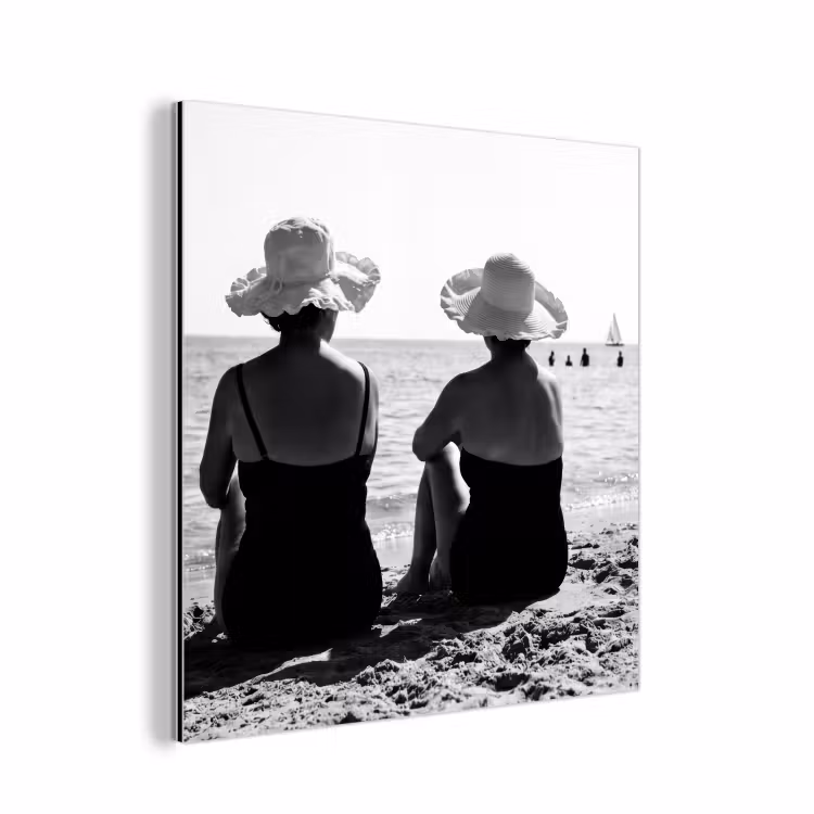 Vrouwen - Zonnehoed - Strand - Zwart - Wit aluminium wit klein -3d