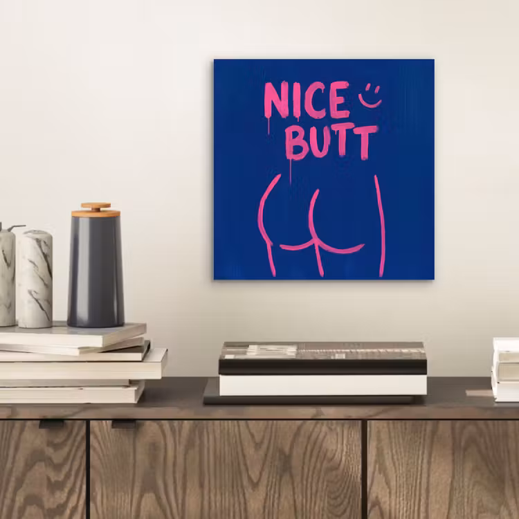 Brutaal - Grappig - Blauw aluminium wit klein -sfeer1