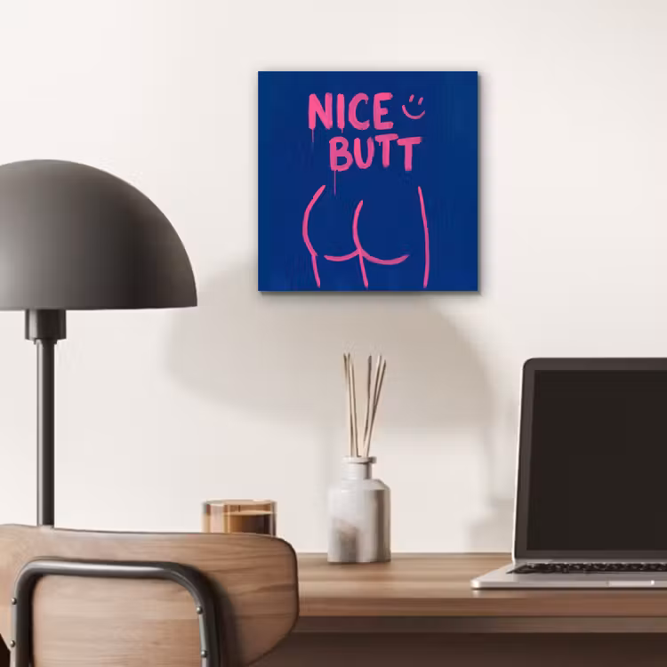 Brutaal - Grappig - Blauw aluminium wit klein -sfeer5
