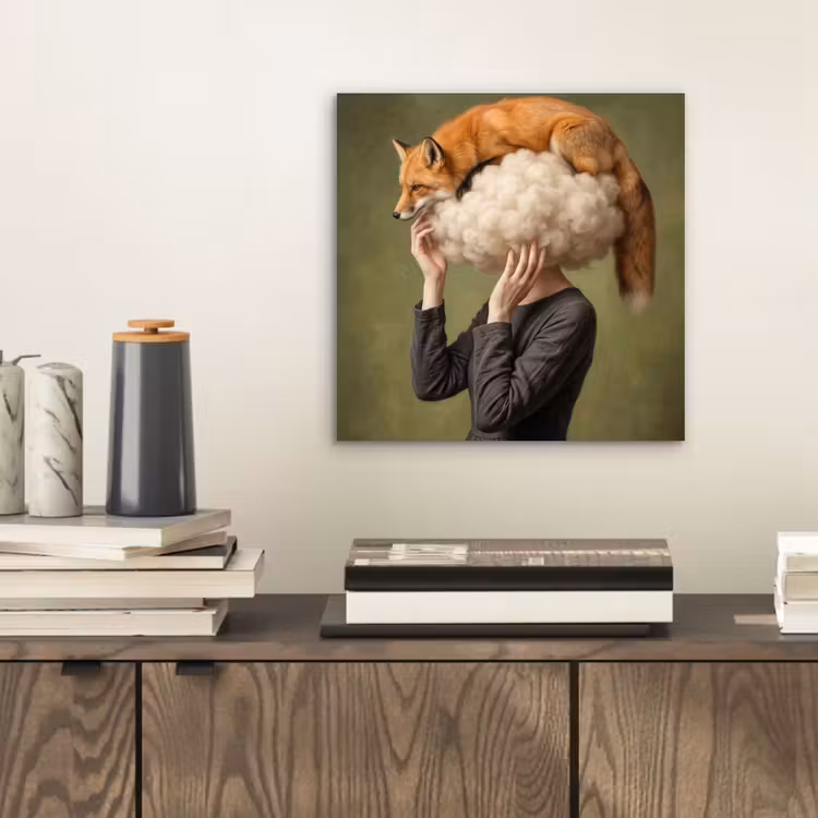 Vos - Surrealistisch - Groen aluminium wit klein -sfeer1