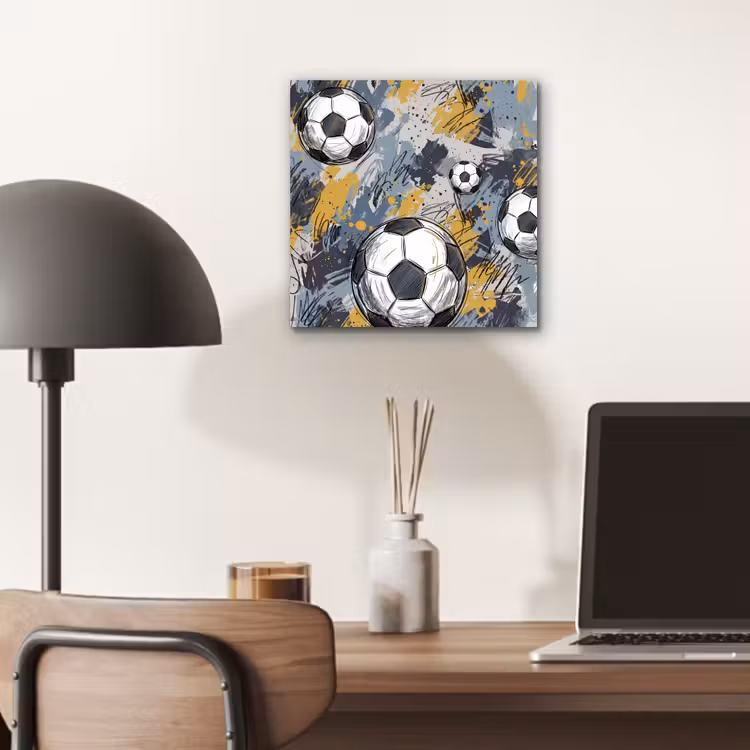 Voetbal - Abstract - Sport - Kleurrijk aluminium wit klein -sfeer5