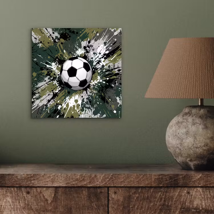 Voetbal - Verf - Spetters - Groen aluminium wit klein -sfeer2