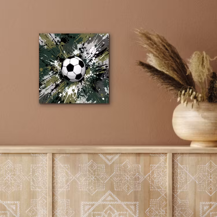Voetbal - Verf - Spetters - Groen aluminium wit klein -sfeer4