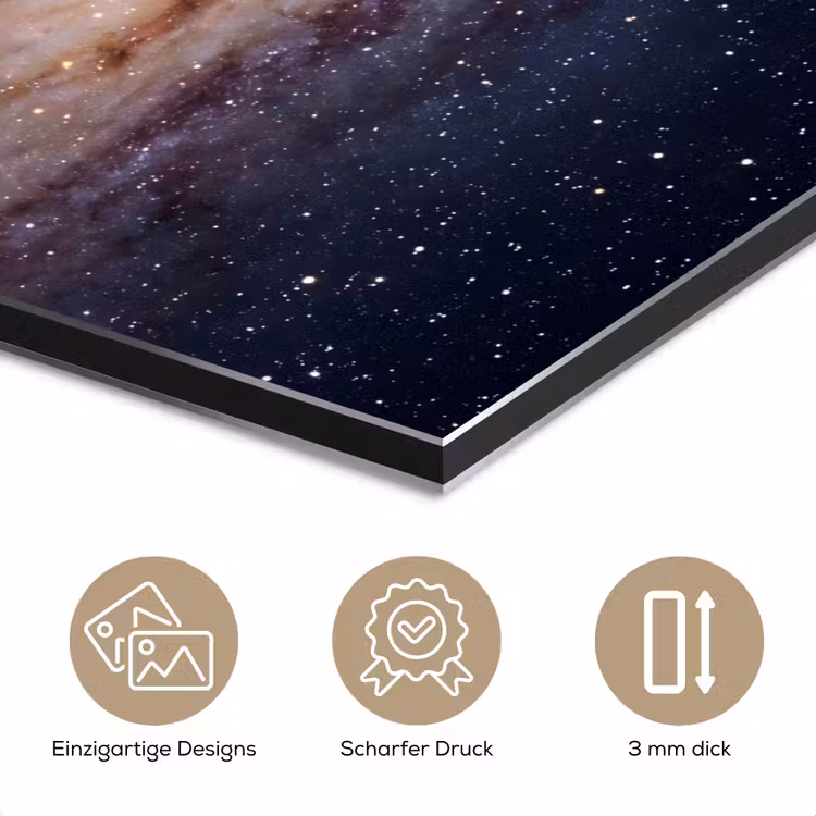 Alu-Dibond-Bild - Galaxie – Weltraum – Kosmos - Sterrenstelsel - Ruimte - Kosmos aluminium wit klein