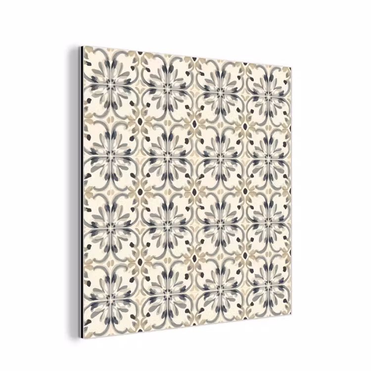 Floraal - Patroon - Kleurrijk aluminium wit klein 46 -3d