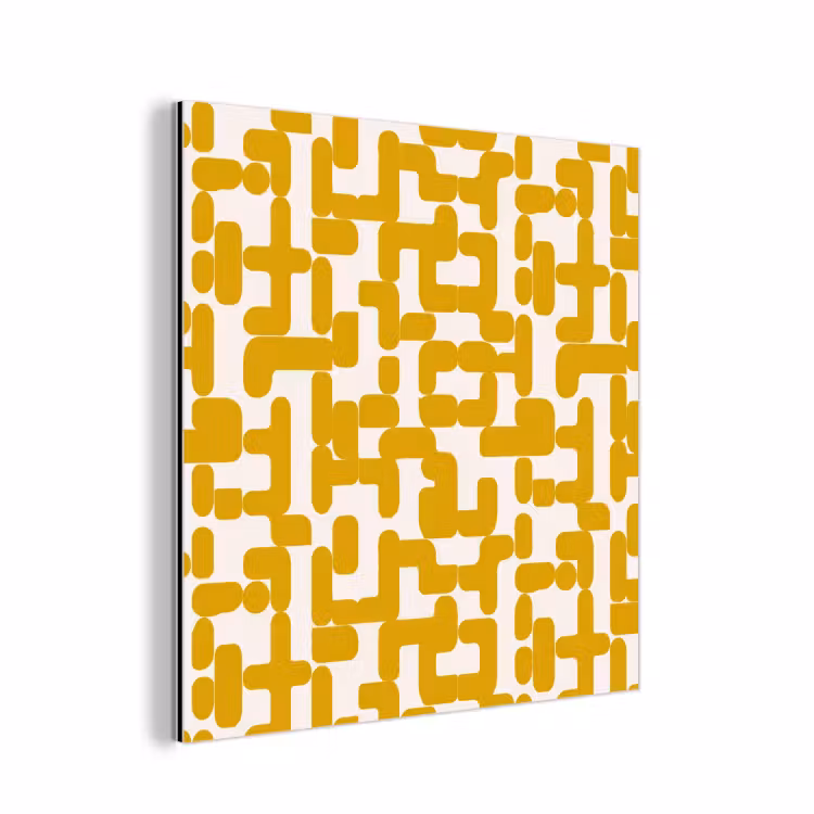 Geel - Beige - Patroon aluminium wit klein 46 -3d