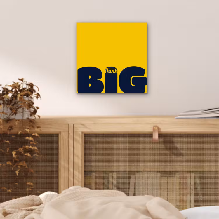 Geel - Think big - Grafisch aluminium wit klein -sfeer3