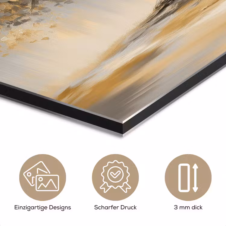 Schilderij - Boom - Abstract - Bladeren aluminium wit klein -closeup_DE