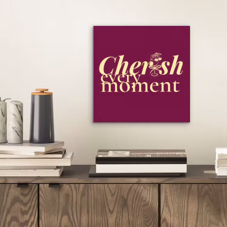 Cherish every moment - Cocktailglas - Bordeaux aluminium wit klein -sfeer1