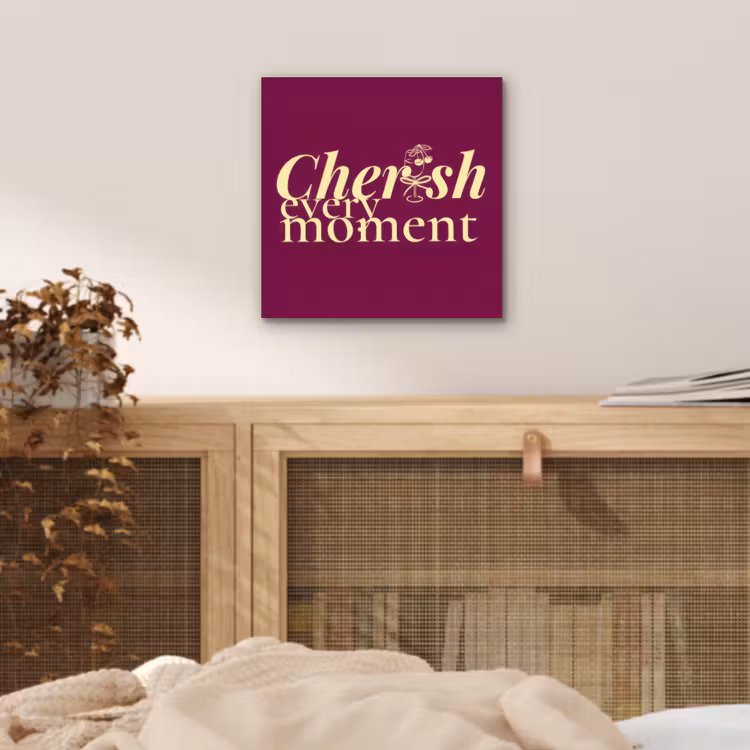Cherish every moment - Cocktailglas - Bordeaux aluminium wit klein -sfeer3