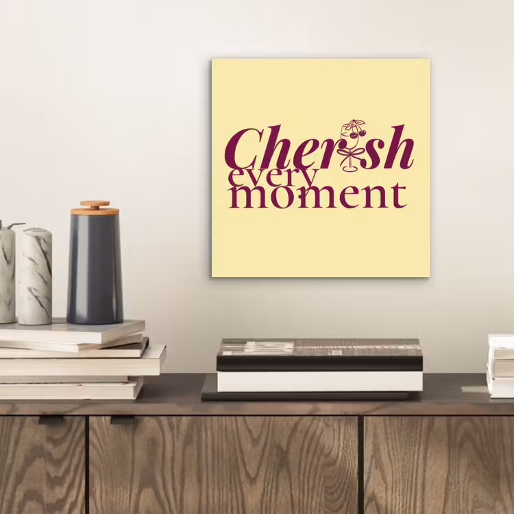 Cherish every moment - Cocktailglas - Geel aluminium wit klein -sfeer1