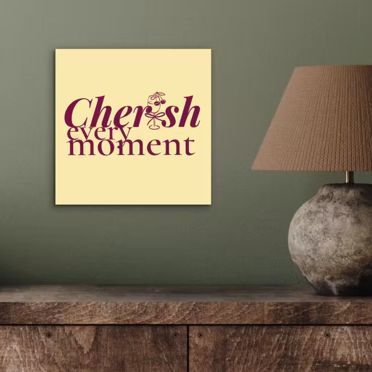 Cherish every moment - Cocktailglas - Geel aluminium wit klein -sfeer2