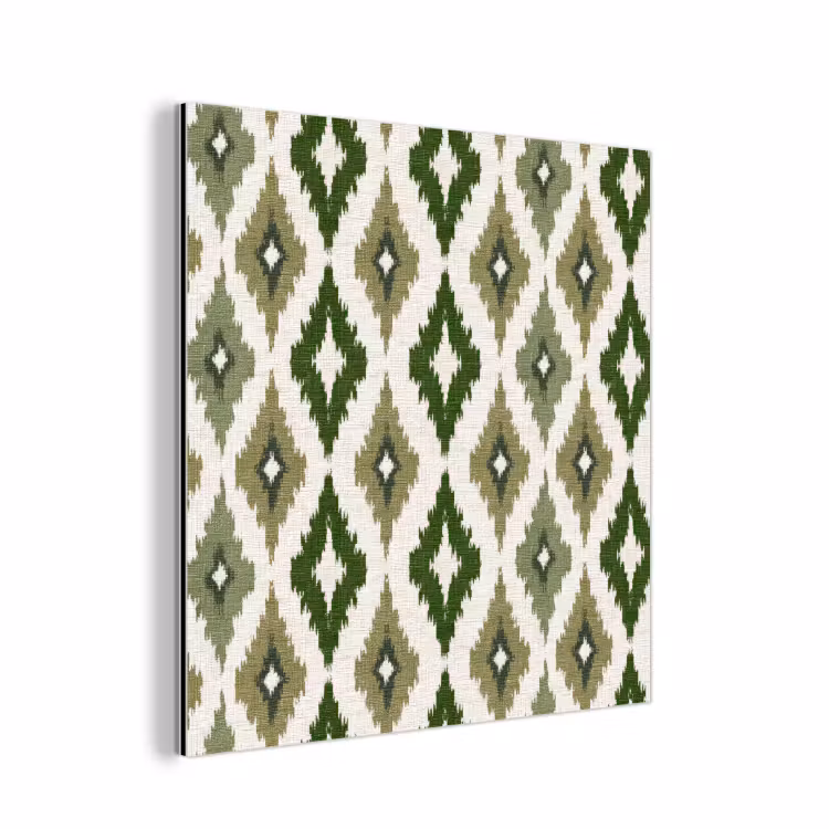 Geografisch - Ruitmotief - Groen aluminium wit klein 46 -3d