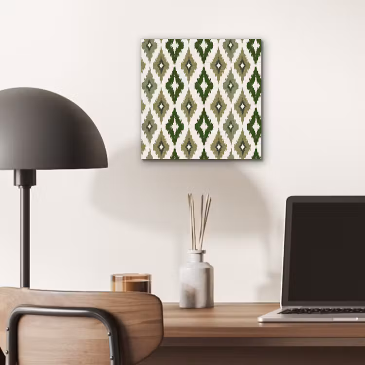 Geografisch - Ruitmotief - Groen aluminium wit klein 46 -sfeer5