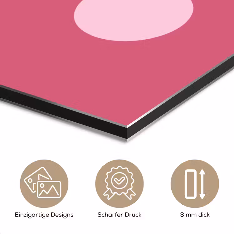 Geometrie - Patroon - Abstract - Roze - Modern aluminium wit klein -closeup_DE