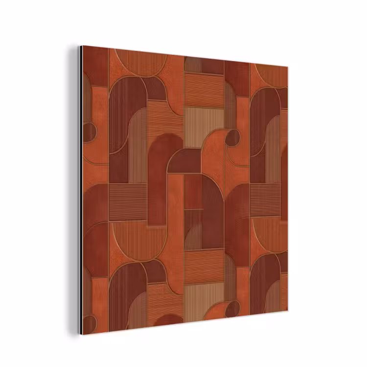 Geometrisch - Abstract - Textuur - Bruin aluminium wit klein 46 -3d