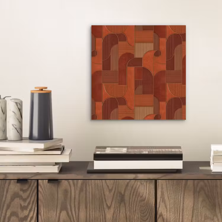 Geometrisch - Abstract - Textuur - Bruin aluminium wit klein 46 -sfeer1
