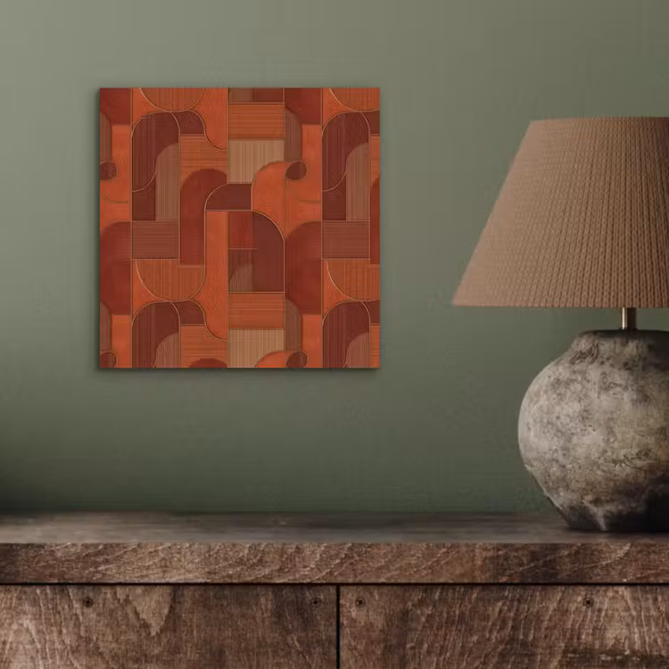 Geometrisch - Abstract - Textuur - Bruin aluminium wit klein 46 -sfeer2