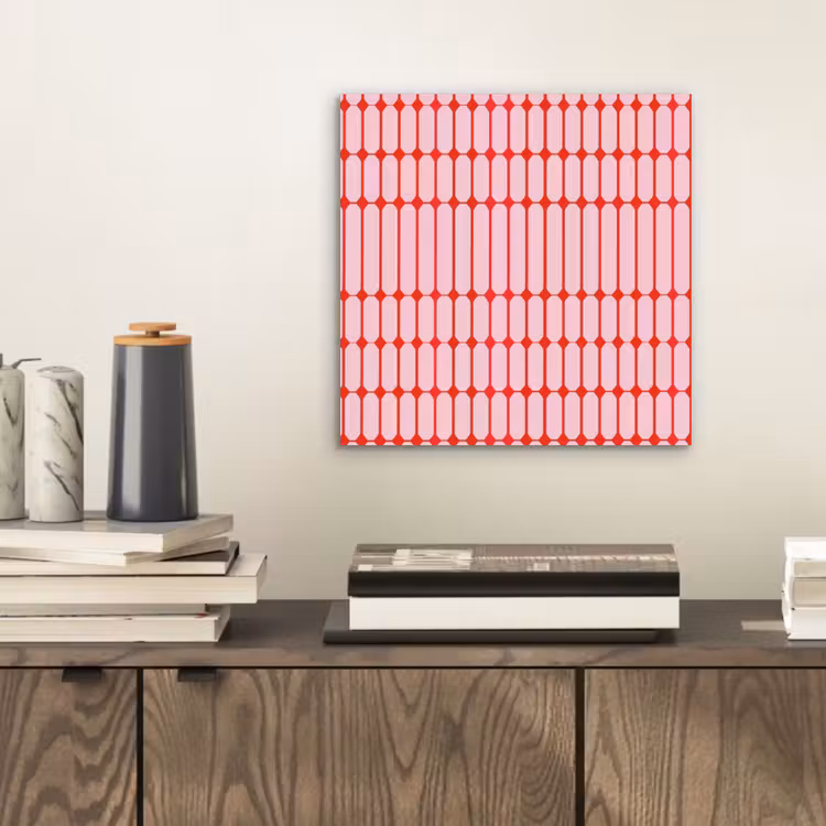 Geometrisch - Minimalistisch - Rood - Roze aluminium wit klein 46 -sfeer1