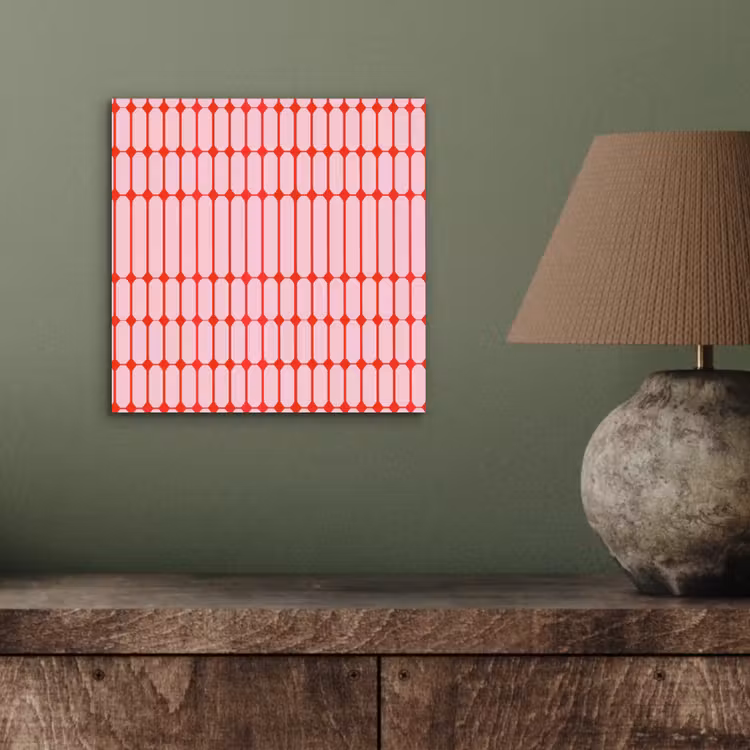 Geometrisch - Minimalistisch - Rood - Roze aluminium wit klein 46 -sfeer2