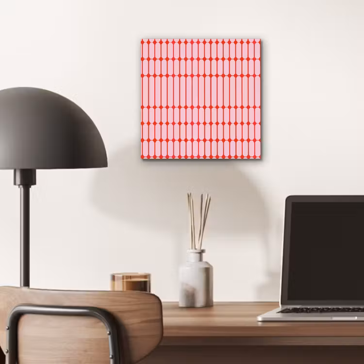 Geometrisch - Minimalistisch - Rood - Roze aluminium wit klein 46 -sfeer5