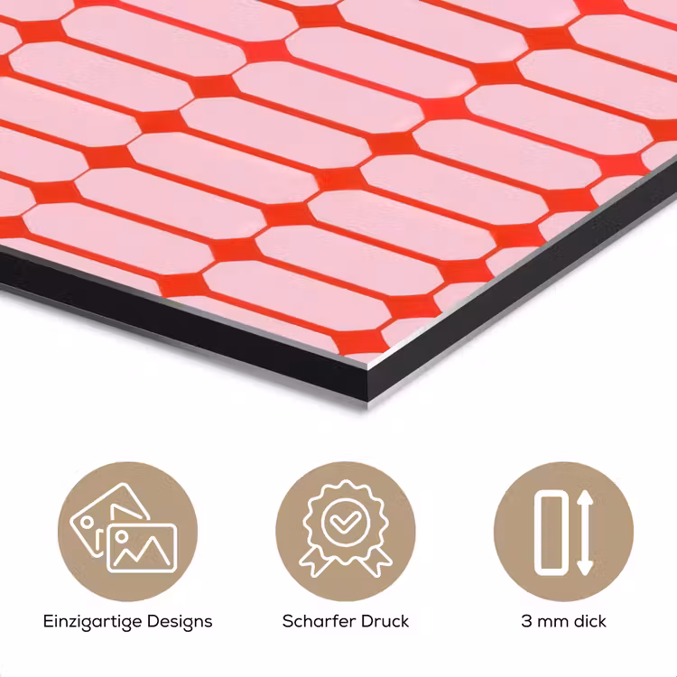 Geometrisch - Minimalistisch - Rood - Roze aluminium wit klein 46 -closeup_DE
