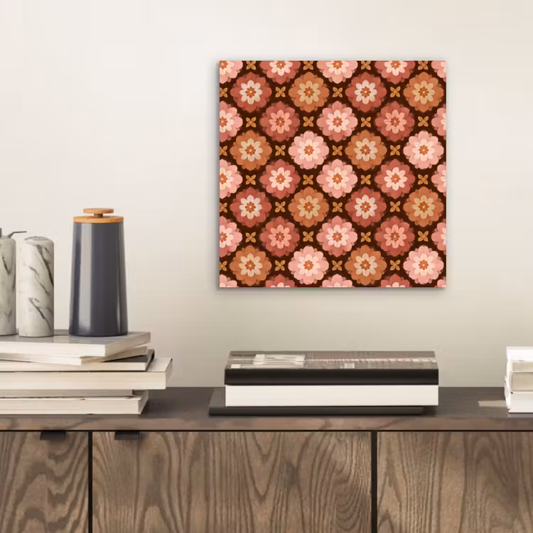 Geometrisch - Bloemen - Kleurrijk aluminium wit klein 46 -sfeer1