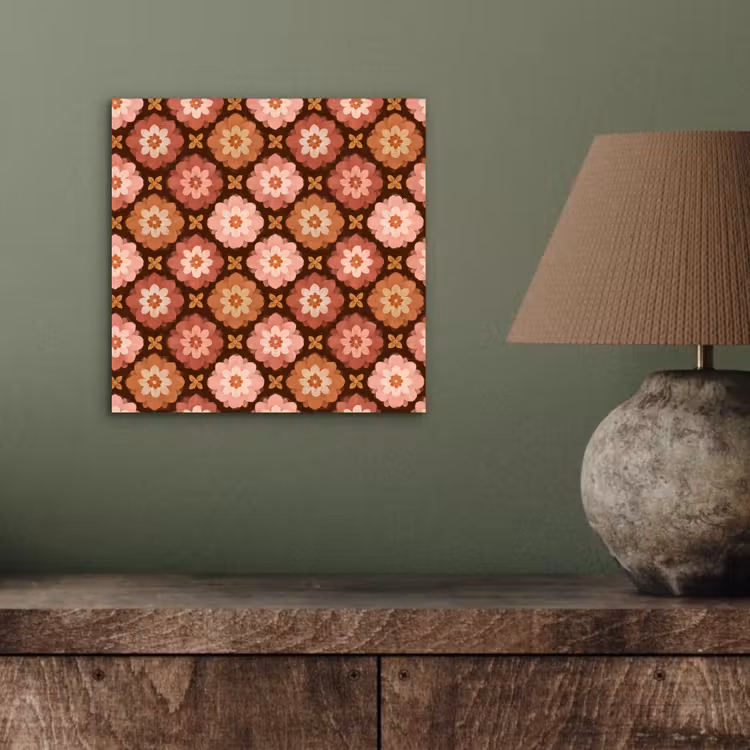 Geometrisch - Bloemen - Kleurrijk aluminium wit klein 46 -sfeer2