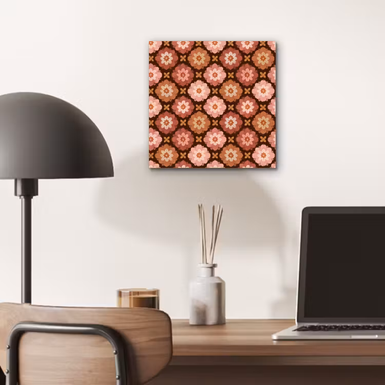 Geometrisch - Bloemen - Kleurrijk aluminium wit klein 46 -sfeer5