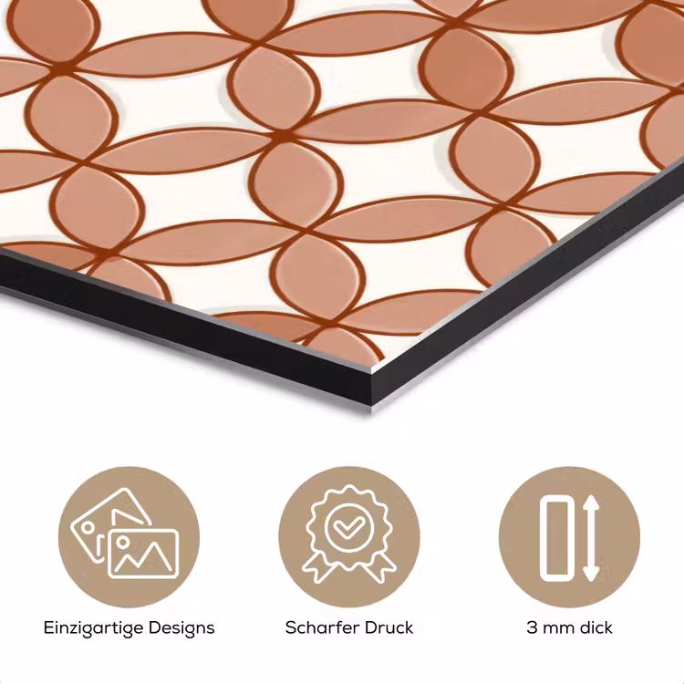 Geometrisch - Cirkels - Modern - Terracotta aluminium wit klein 46 -closeup_DE