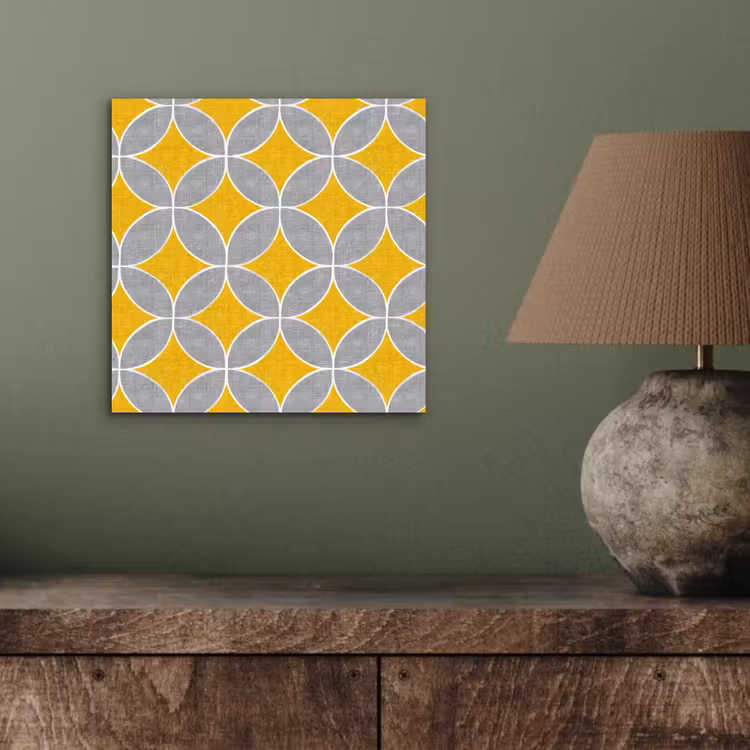 Geometrisch - Cirkels - Textuur - Grijs - Geel aluminium wit klein 46 -sfeer2