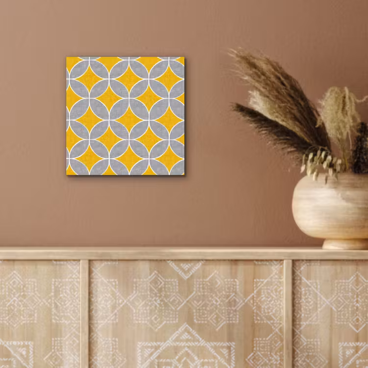 Geometrisch - Cirkels - Textuur - Grijs - Geel aluminium wit klein 46 -sfeer4
