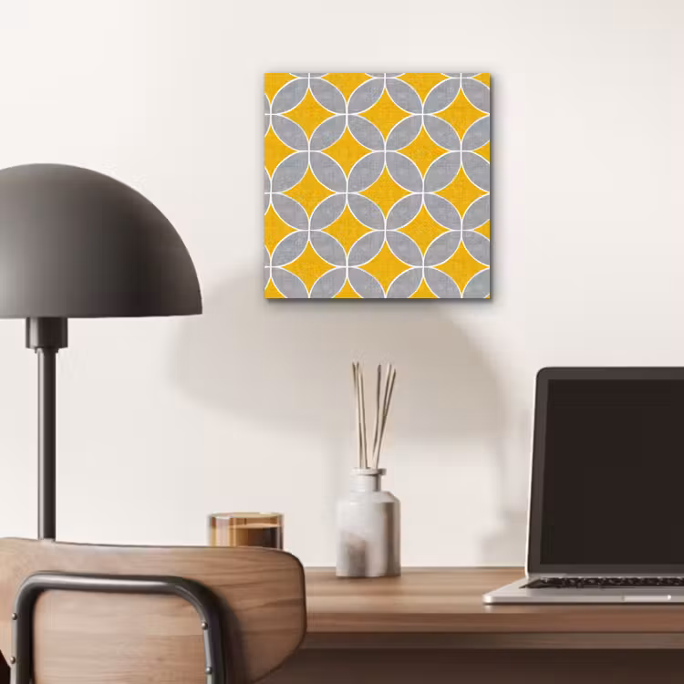 Geometrisch - Cirkels - Textuur - Grijs - Geel aluminium wit klein 46 -sfeer5