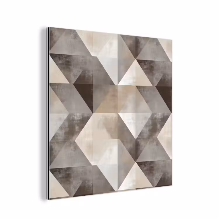 Geometrisch - Motief - Aardetinten aluminium wit klein 46 -3d