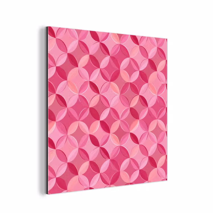 Geometrisch - Mozaïek - Modern - Roze aluminium wit klein 46 -3d