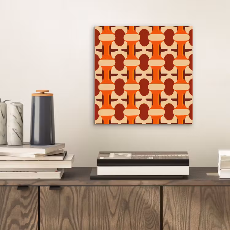 Geometrisch - Retro - Oranje aluminium wit klein 46 -sfeer1