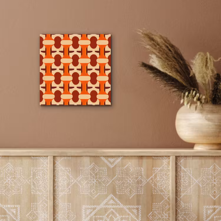 Geometrisch - Retro - Oranje aluminium wit klein 46 -sfeer4