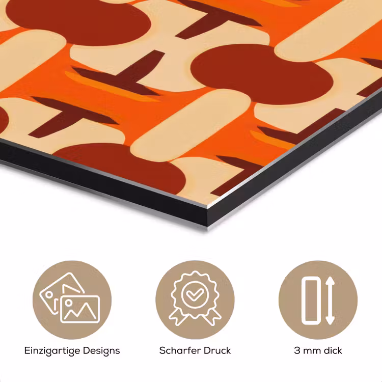 Geometrisch - Retro - Oranje aluminium wit klein 46 -closeup_DE
