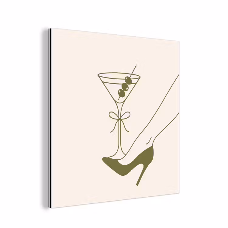 Drank - Martini - Hoge hak - Mode - Groen aluminium wit klein -3d