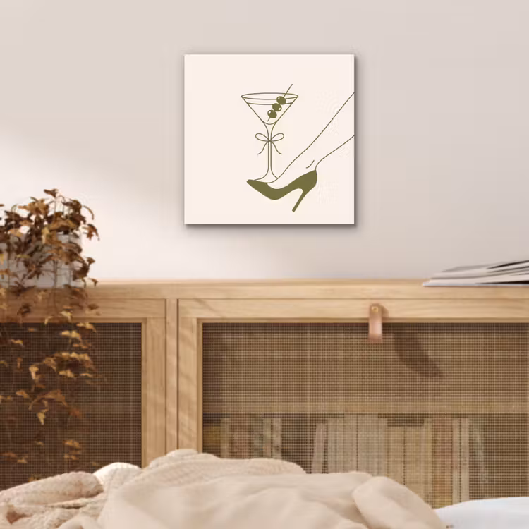 Drank - Martini - Hoge hak - Mode - Groen aluminium wit klein -sfeer3