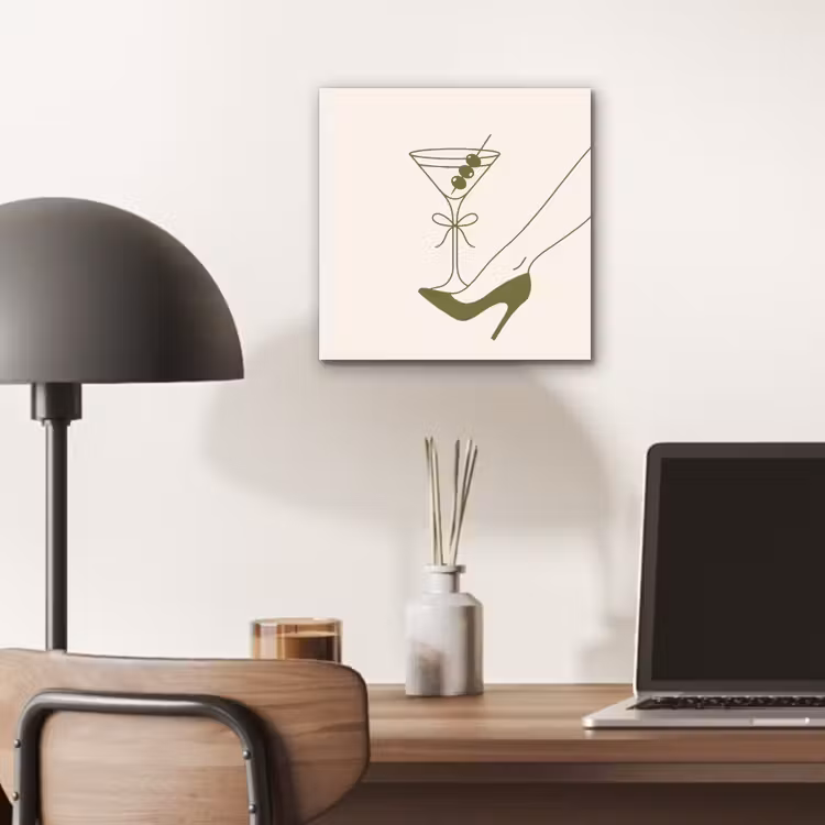 Drank - Martini - Hoge hak - Mode - Groen aluminium wit klein -sfeer5