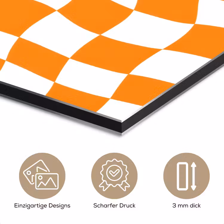 Golvend - Patroon - Oranje aluminium wit klein 46 -closeup_DE