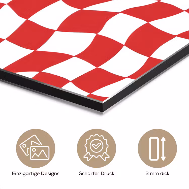 Golvend - Patroon - Rood aluminium wit klein 46 -closeup_DE